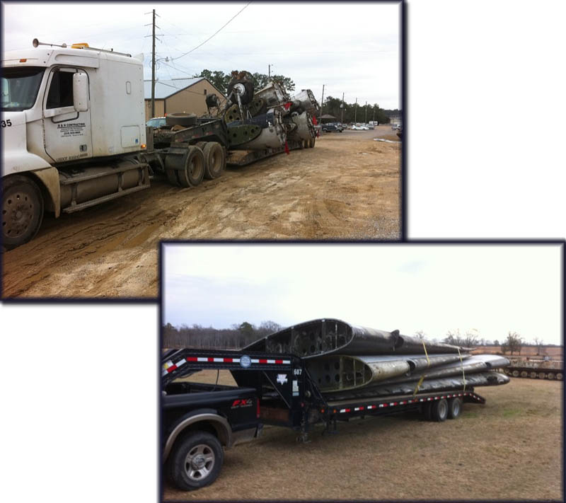 Hauling remaing parts from Hattiesburg