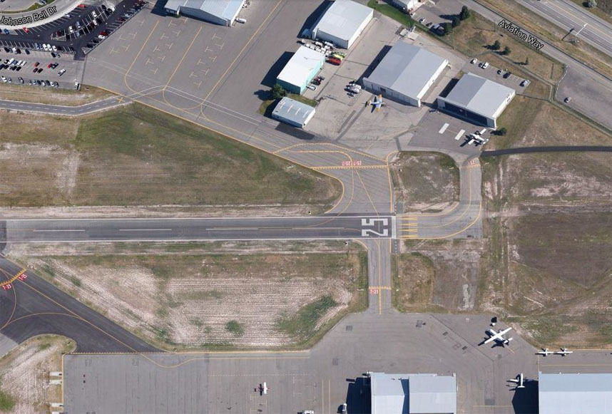 Aerial of Museum of Mountain Flying at Missoula