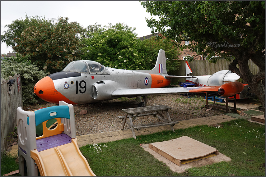 RAF Jet Provost in beer gardeb of The Standard pub