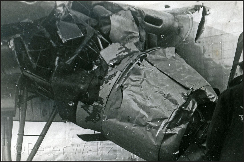 C-119 engine and wing damage at Boston-Logan