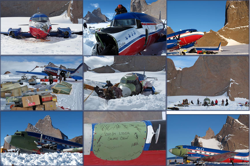 Salvaging BT-67 C-GEAI on Antarctica