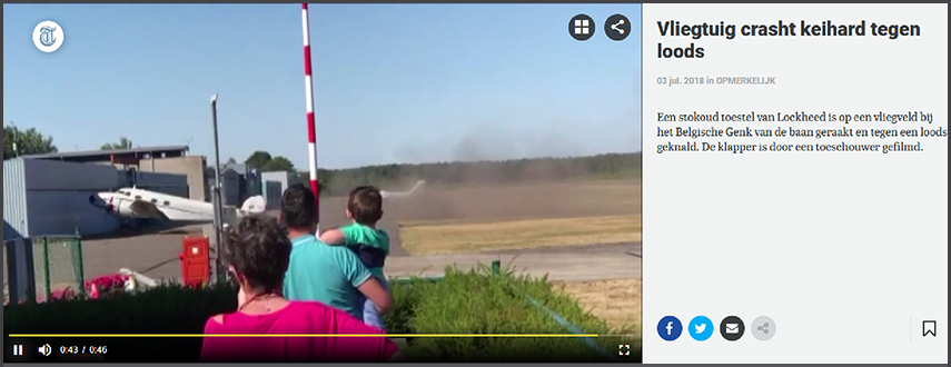 Lockheed 12 Electra Jr incident at Genk, Belgium