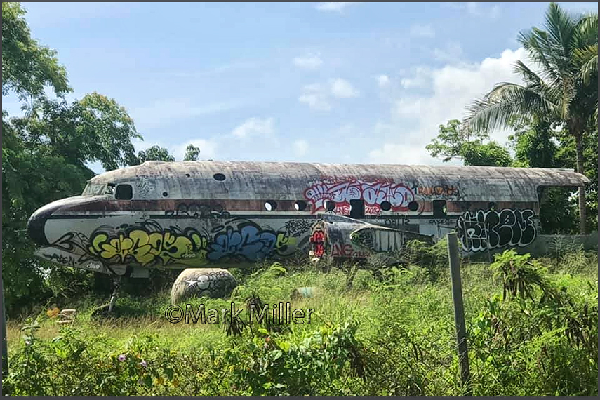 C-54 N74AF off-airport at Aguadilla, Puerto Rico; by Mark Miller (FB)