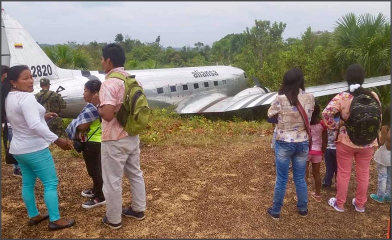 HK-2820 off the runway at La Chorrera (Amazonas)