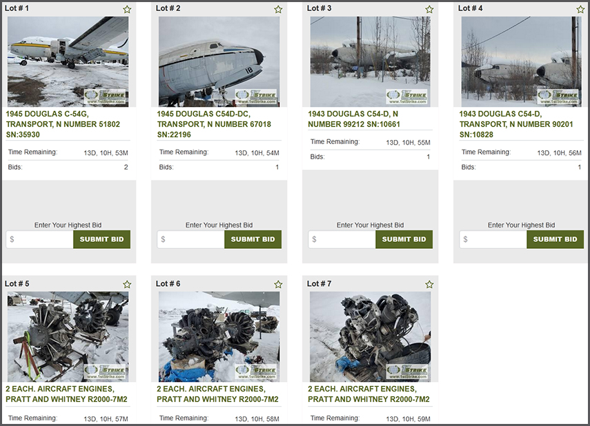 DC-4's @Fairbanks on auction, formerly Brooks Fuel