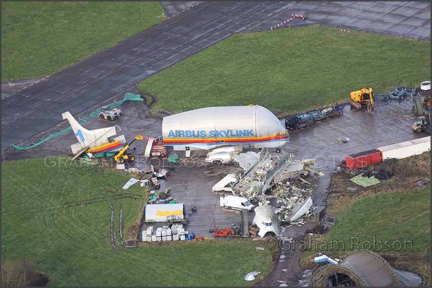 Super Guppy at Bruntingthorpe being scrapped; by Ken Miller Dec.2020