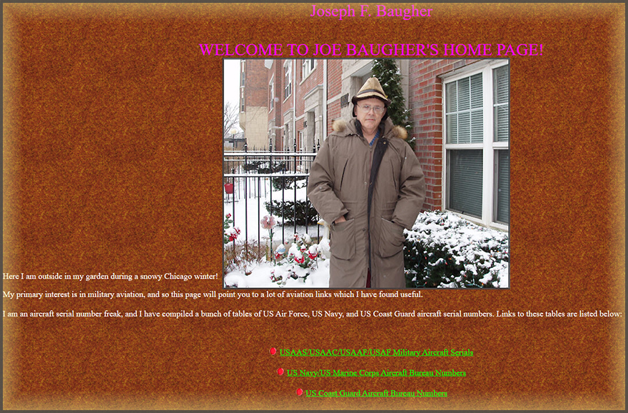 Joe Baugher 11-2023  R.I.P.