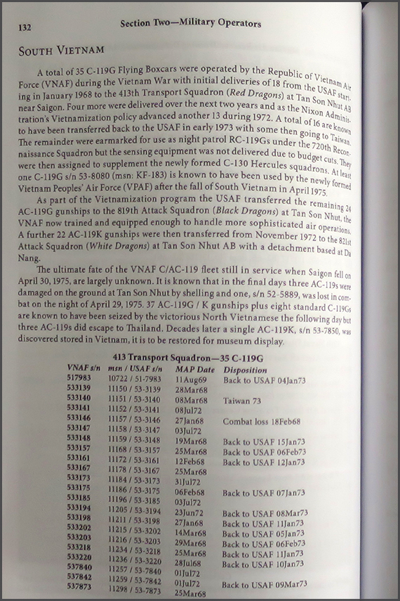 C-119 KF serials (Simon D. Beck)