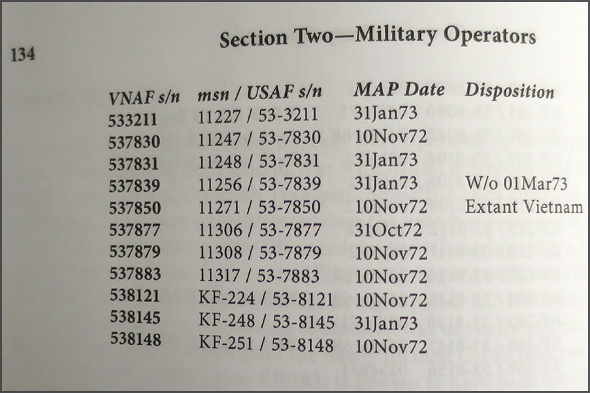 C-119 KF serials (Simon D. Beck)