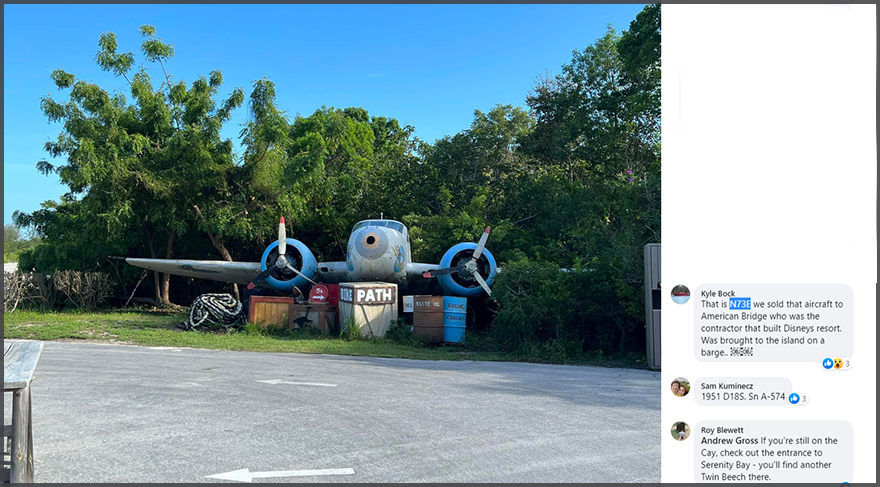 Beech D18S N73E at Disney, Florida (FB 2022)