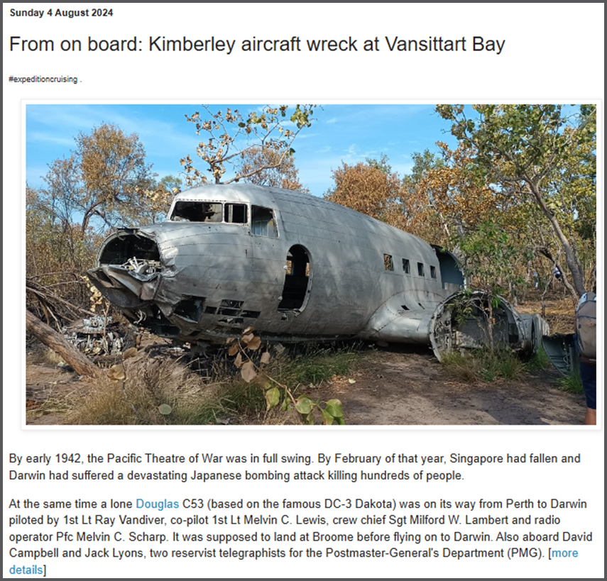 C-53 at Vansittart Bay, Australia