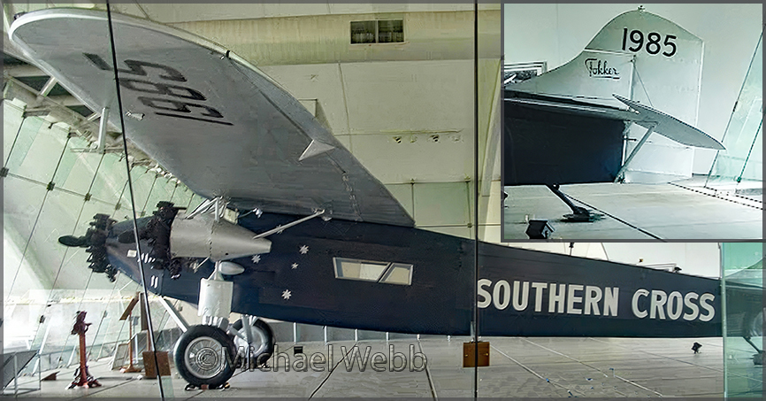 Sir Charles Kingsford Smith's Fokker F.VIIb-3m Southern Cross is preserved in a purpose-built display