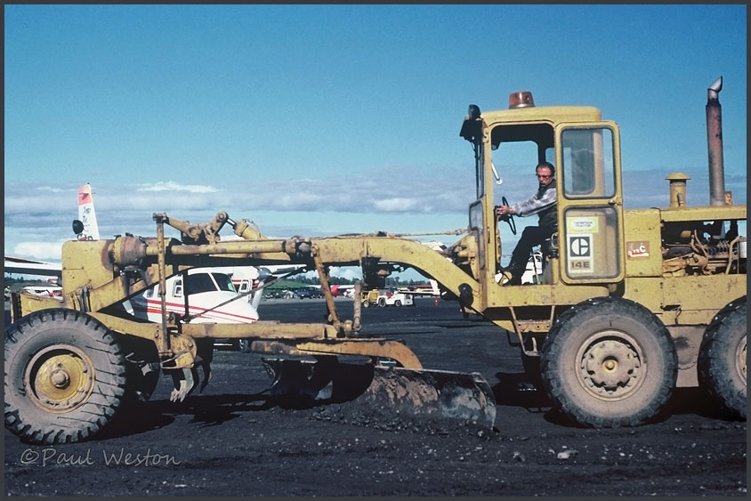 Gifford grading his ramp at Anchorage IAP