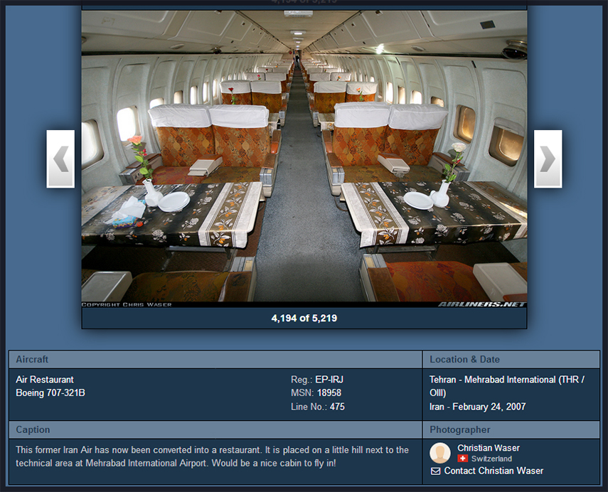 Boeing 707 converted to restaurant in Tehran