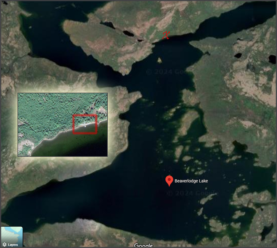 Location of Bristol Freighter CF-TFZ (Google Maps Nov.2024)