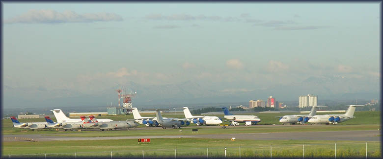 Stored airliners in Calgary