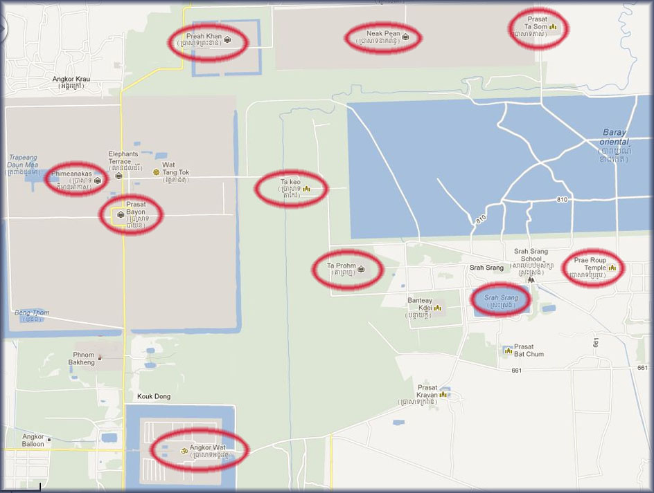 map angkor temples visited