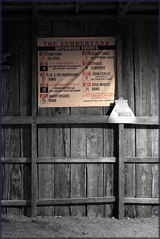 The Lumberyard, Roscoe,TX (2015) - Live music