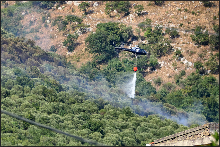 Aerial firefighting by helos in Italy